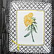  Желтые цветы Купальница с ручной вышивкой и кружевом, Салфетки, Петрозаводск,  Фото №1