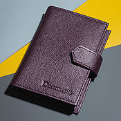 Канцелярские товары handmade. Livemaster - original item Cover for car documents and passports Metallic Purple. Handmade.