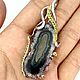 Pendant 'Hawaiian' with a slice of a stalactite of amethyst, Pendants, Voronezh,  Фото №1