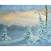 Картины и панно handmade. Livemaster - original item Painting winter landscape 