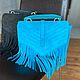 Suede bag with Turquoise fringe over the shoulder, Classic Bag, Moscow,  Фото №1