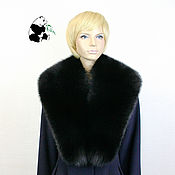 Аксессуары handmade. Livemaster - original item Fur detachable collar boa Fox fur. Black. Handmade.