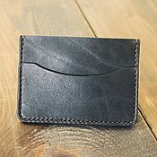 Сумки и аксессуары handmade. Livemaster - original item Black leather cardholder. Handmade.