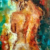 Картины и панно handmade. Livemaster - original item Painting Nude girl back oil palette knife on canvas. Handmade.