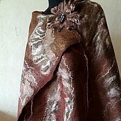 Аксессуары handmade. Livemaster - original item Large cozy felted stole made of silk and wool size 70 x 200 cm. Handmade.