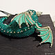 Brooch dragon 'Smaragd'. Brooch beads. Emerald Dragon. Brooches. master Alena Litvin. My Livemaster. Фото №5