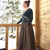 Одежда handmade. Livemaster - original item Warm plaid skirt made of Japanese cotton 
