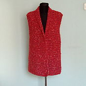 Одежда handmade. Livemaster - original item Knitted red vest. Handmade.