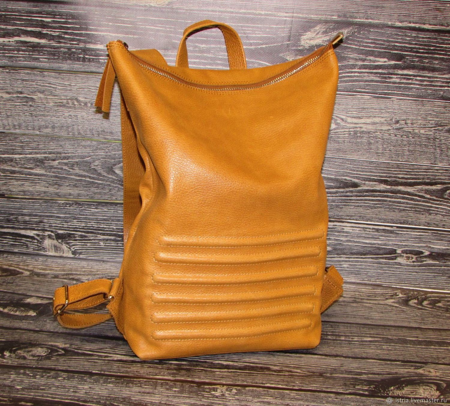 Рюкзак кожаный женский "Sunlight" карамельный купить в интернет ...