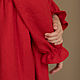Льняное красное платье для девочки Амелия с крылышками. Платье. Льняная одежда Molinialife. Ярмарка Мастеров.  Фото №5