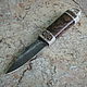 Order Knife 'Sax' Damascus horn stable 'VYAZ'. Artesaos e Fortuna. Livemaster. . Knives Фото №3