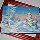 Picture miniature Christmas tree and snowman in the forest, 20h15, oil. Pictures. Valeria. My Livemaster. Фото №4