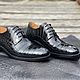 Derby from the abdominal part of crocodile leather, in black color!. Derby. SHOES&BAGS. My Livemaster. Фото №6