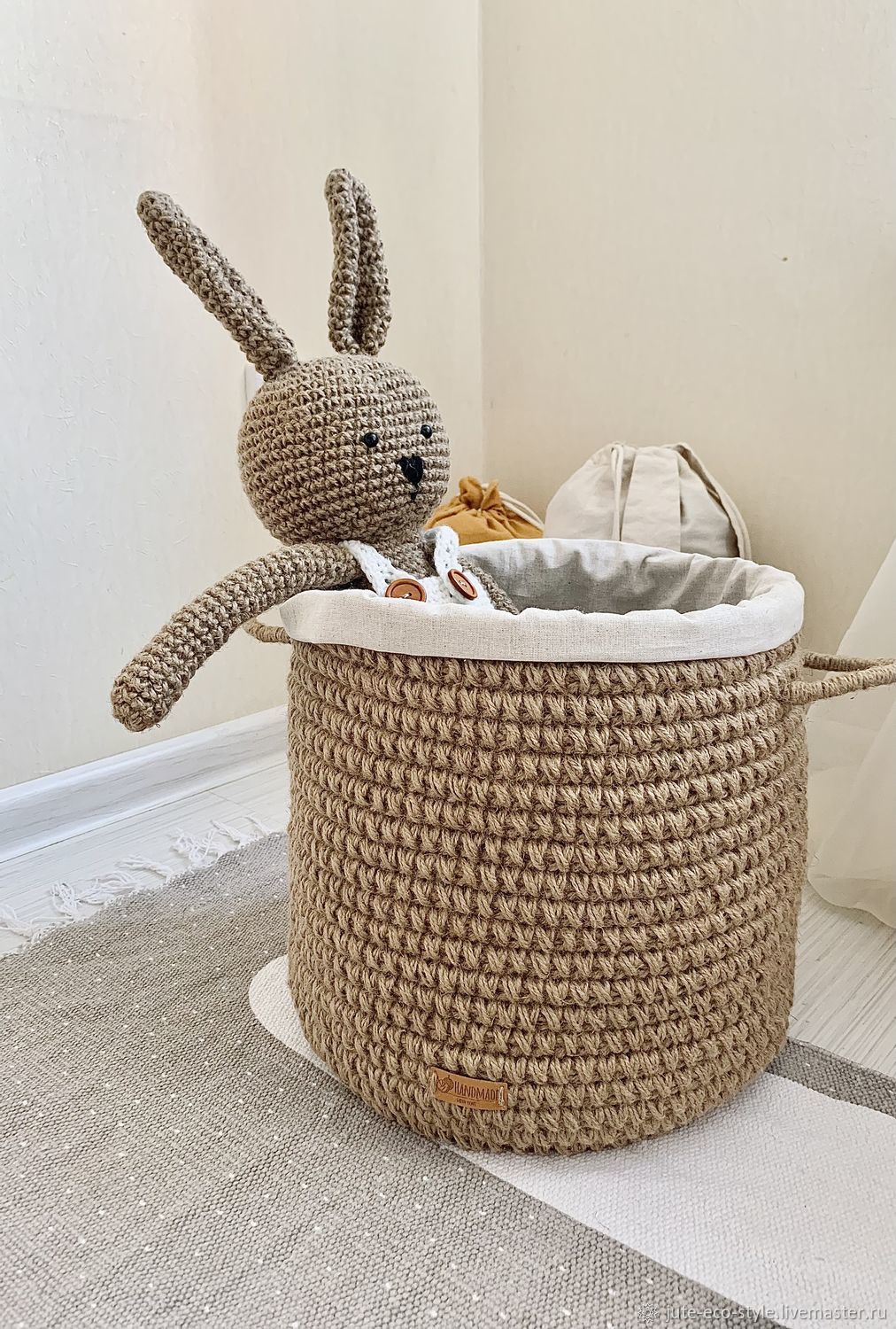 Корзина из джута для хранения вещей,белья и игрушек в интернет-магазине ...