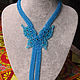 Necklace Tie Blue. Necklace. handmade jewelry. My Livemaster. Фото №4