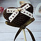 Knitted Heart Decoration, Cake Topper, Flower Brown. Toppers for bouquets. BarminaStudio (Marina)/Crochet (barmar). Online shopping on My Livemaster.  Фото №2