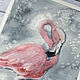 'Flamingo Nebula' watercolor painting (birds, pink). Pictures. Nadezda Perova. My Livemaster. Фото №6