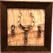 Картины и панно handmade. Livemaster - original item Housekeeper horseshoe with kitties. Handmade.
