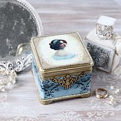 Для дома и интерьера handmade. Livemaster - original item Jewelry storage: vintage square jewelry box. Handmade.