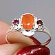 Silver ring with Sunny carnelian, rhodolite. Rings. Fashion shop. Online shopping on My Livemaster.  Фото №2