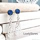 Earrings cobalt Blue Druse quartz earrings blue elegant long. Earrings. LovelyStones. My Livemaster. Фото №5