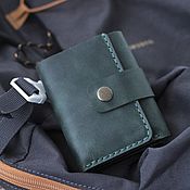 Сумки и аксессуары handmade. Livemaster - original item Leather wallet in three additions for bills, cards, with a coin box. Handmade.