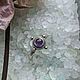 Серебряное кольцо с натуральным аметистом, чеканкой и зернью. Кольца. Tate Украшения. Ярмарка Мастеров.  Фото №5