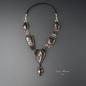 Украшения handmade. Livemaster - original item black with silver. Ayudag necklace with natural stones. Handmade.