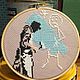 Art killer. Banksy. Вышитая картина в пяльцах. Hoop art. Картины. Стежки дерзят. Интернет-магазин Ярмарка Мастеров.  Фото №2