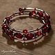 Order Multi-row bracelet on memory wire made of lampwork beads red. BijouSiberia. Livemaster. . Bead bracelet Фото №3