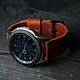 Кожаный ремешок ручной работы для Samsung Galaxy Watch темно коричневы, Ремешок для часов, Таганрог,  Фото №1