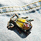 Brooch 'Lady beetle' copper and lampwork, Brooches, St. Petersburg,  Фото №1