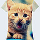 Женская футболка "Рыжий котенок". Футболки. Екатерина (одежда с 3D принтами). Интернет-магазин Ярмарка Мастеров.  Фото №2