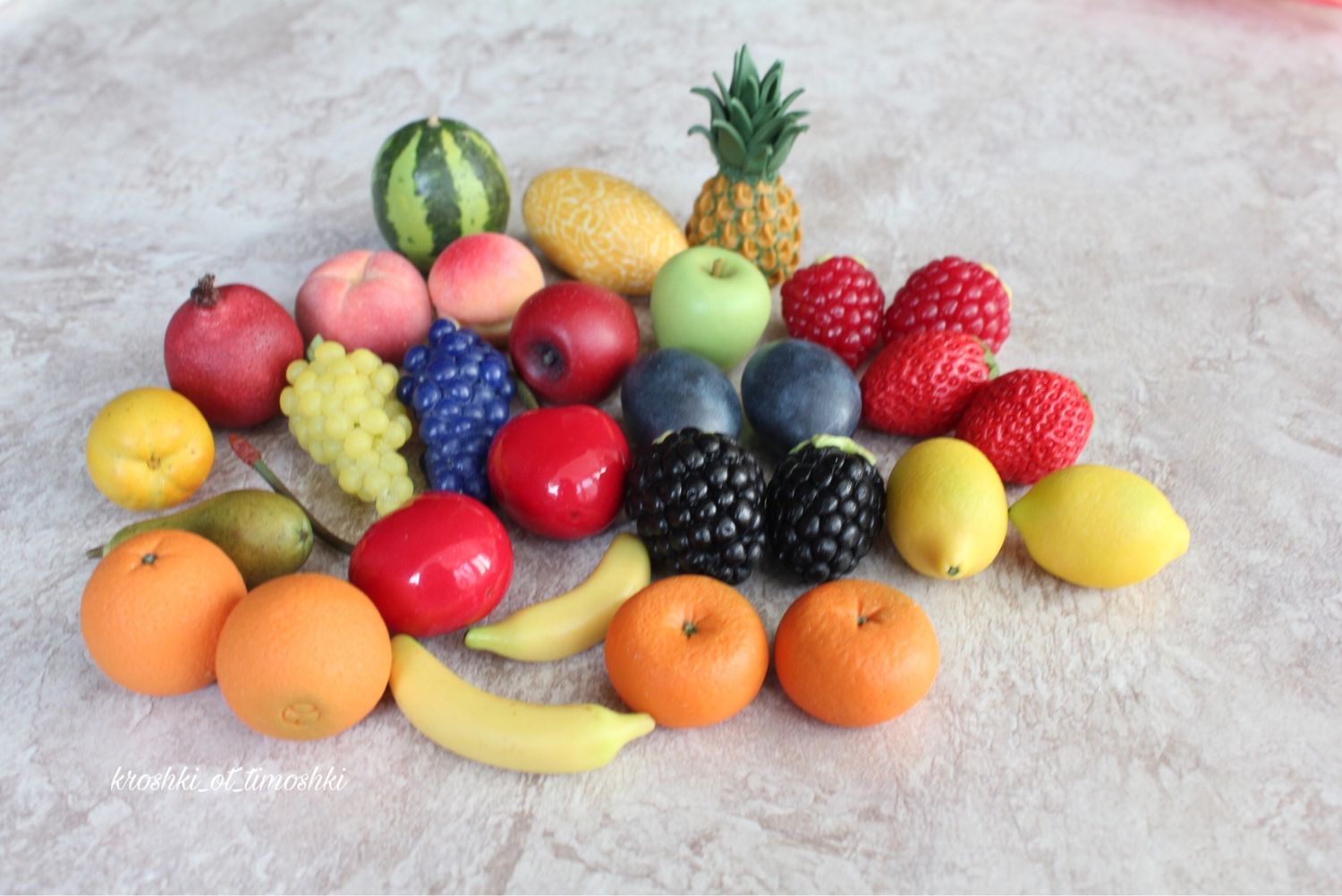 Миниатюрные овощи из полимерной глины, Набор-сортер овощей и фруктов, еда