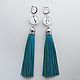 Order Earrings with leather tassels Golovanova gannets. Linda (LKdesign). Livemaster. . Tassel earrings Фото №3