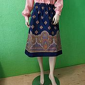 Одежда handmade. Livemaster - original item Skirt with an ornament of cotton satin. Handmade.