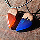 Pair pendant 'Heart' made of wood and resin, Pendant, Mikhailovka,  Фото №1