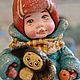 Ватная ёлочная игрушка МАЛЬЧИК С ЧЕБУРАШКОЙ. Елочные игрушки. Юлия Григорян. Интернет-магазин Ярмарка Мастеров.  Фото №2