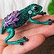 'Emerald tree frog. Flowering'. Brooch Frog. Blue Lotus. Brooches. master Alena Litvin. My Livemaster. Фото №5