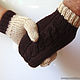 5 PCs. Mittens for lovers Lovebirds knitted coffee with milk, Mittens, Orenburg,  Фото №1