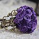 purple decoration with flowers,roses,pearls,bracelet,rose bracelet. Flowers and decorations Zarifa Pirogova.
