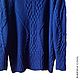 Пуловер женский вязаный спицами Араны, синий, косы, мериносовая шерсть. Пуловеры. Вязание спицами и машинная вязка (Siberia-Cool). Ярмарка Мастеров.  Фото №5