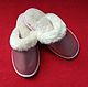 Slippers made of mother-of-pearl leather on fur (Mouton), Slippers, Moscow,  Фото №1