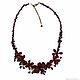 Necklace made of leather and garnets 'Barberry'. Necklace. leather fantasies. Online shopping on My Livemaster.  Фото №2