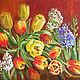  Oil painting 'Holiday tulips», Pictures, Moscow,  Фото №1