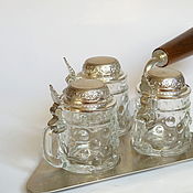 Винтаж handmade. Livemaster - original item Glass stack with a cover of tin on the trowel.. Handmade.