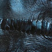 Материалы для творчества handmade. Livemaster - original item Ostrich skin from the lower leg, haberdashery dressing, black color.. Handmade.