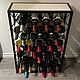Loft wine rack metal and wood for 40 bottles, Stand for bottles and glasses, Moscow,  Фото №1