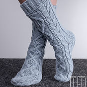 Аксессуары handmade. Livemaster - original item Knitted socks with arans, merino/alpaca. Handmade.