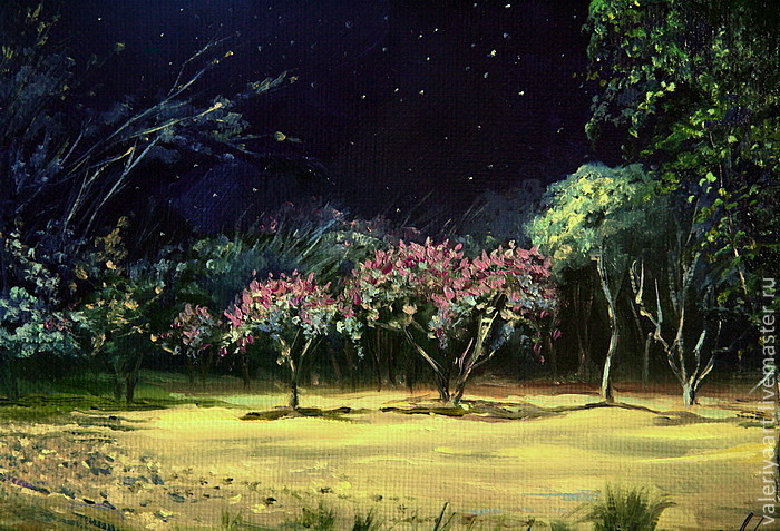 Волшебная ночь. Картина маслом – заказать на Ярмарке Мастеров – 298F3RU ...